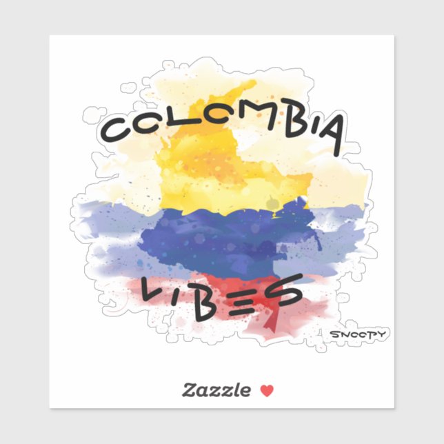 COLOMBIA vibes pegatina de coches Colombia croquis (Hoja)