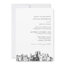 Colón Boda Elegant Skyline Invitación