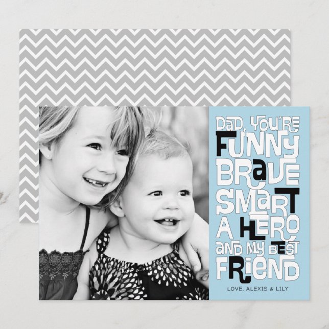 Colóquelo en la tarjeta del día del padre (Anverso / Reverso)