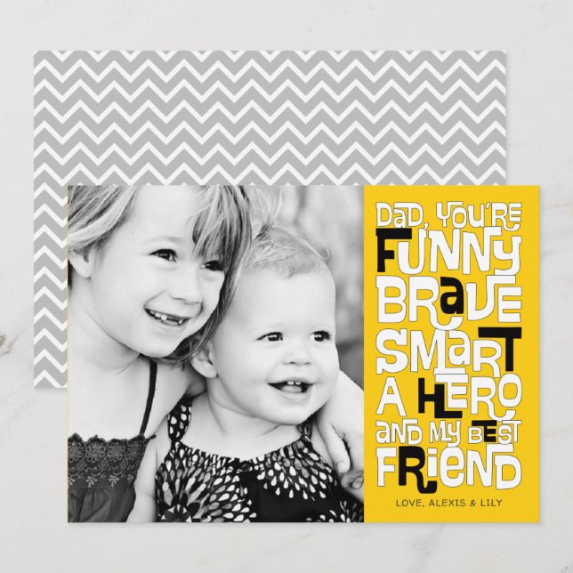 Colóquelo en la tarjeta del día del padre (Anverso / Reverso)