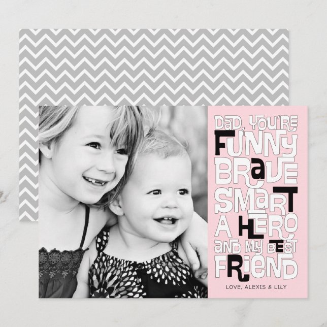 Colóquelo en la tarjeta del día del padre (Anverso / Reverso)