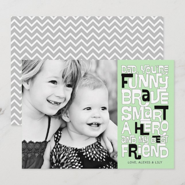 Colóquelo en la tarjeta del día del padre (Anverso / Reverso)