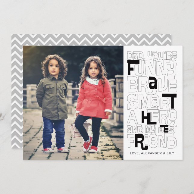 Colóquelo en la tarjeta del día del padre (Anverso / Reverso)