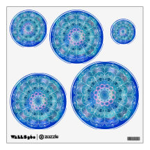 Color azul de contorno blanco de Mandala -