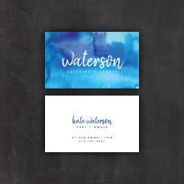 Color de agua azul + guión blanco | Tarjetas de vi