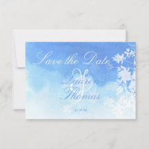 Color de agua azul y blanco Guardar la tarjeta de