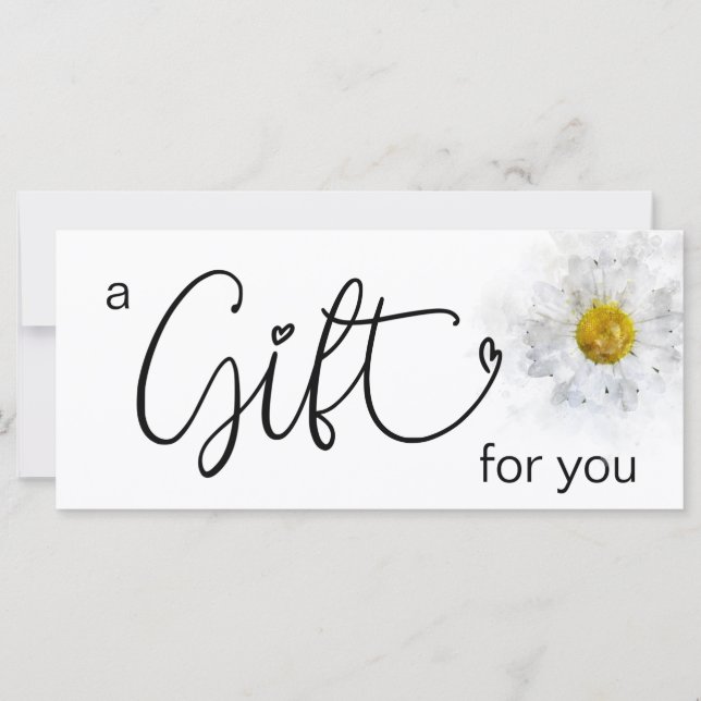 *~* Color de agua blanco Daisy Heart Girly Minimal (Anverso)