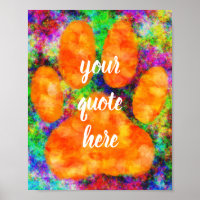 Color de agua de impresión de garras de perro con 