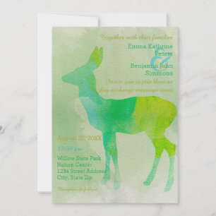 Color de agua del ciervo - Invitación a la boda