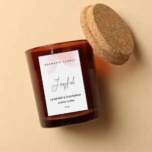 Color de agua rosa elegante etiqueta de velas perf