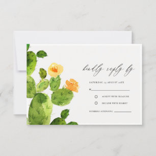 COLOR DE AGUA VERDE DESIERTO CACTUS FLORES RSVP