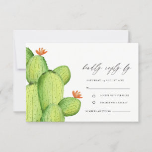 COLOR DE AGUA VERDE DESIERTO CACTUS FLORES RSVP