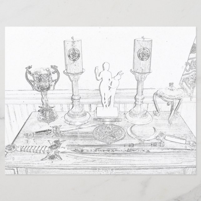 Color de la página de color Altar Wicca (Anverso)