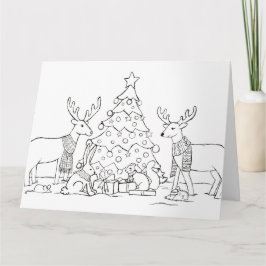 Color de la tarjeta de Navidades animales