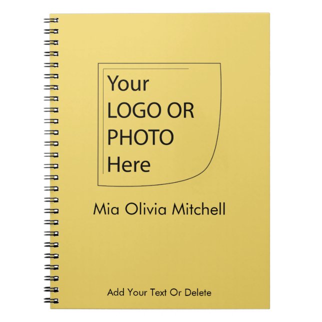 Color de moda Amarillo Suave - Libreta de Logo/Fot (Frente)