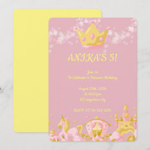 COLOR DE PAZ DE INVITACIÓN DE PRINCESO DE CUMPLEAÑ