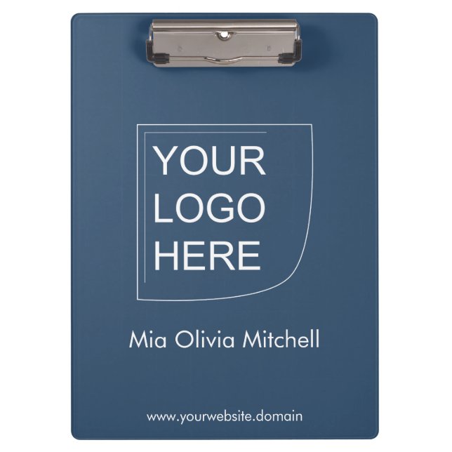 Color de tendencia Azul serio - Portapapeles profe (Anverso)