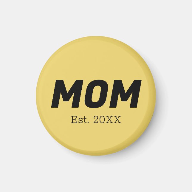 Color de tendencia - Imán suave de mamá amarilla (Frente)