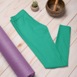 Color de tendencia Jade Green Sólido Leggings