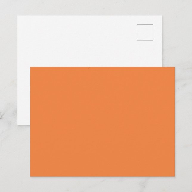 Color de tendencia - Postales sólidas de mandarina (Anverso / Reverso)