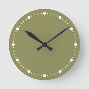 Color de tendencia - Reloj redondo de puntos verde