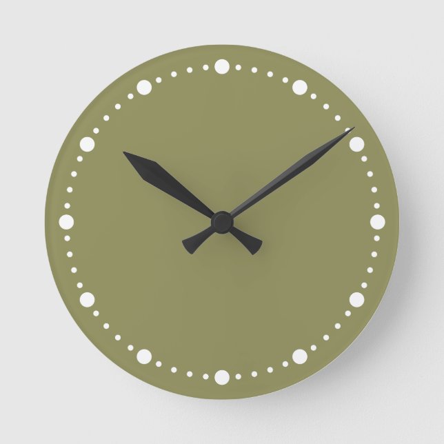Color de tendencia - Reloj redondo de puntos verde (Anverso)