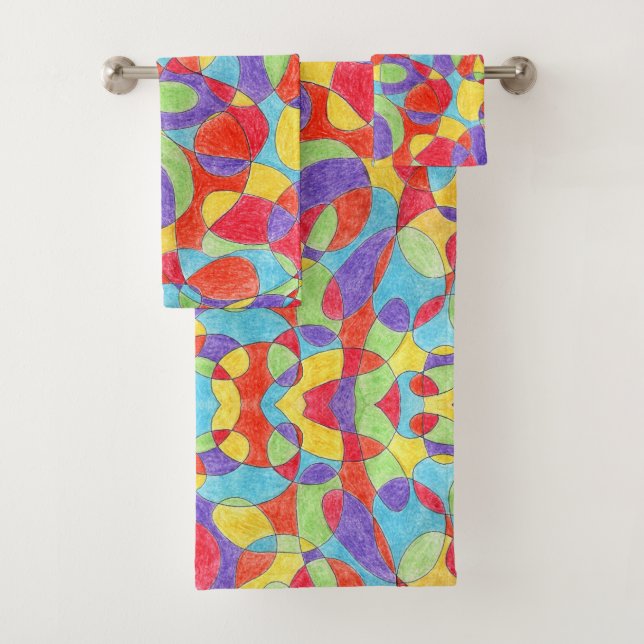 Color del arcoiris Mano Dibujo Patrón de Doodle de (In situ)