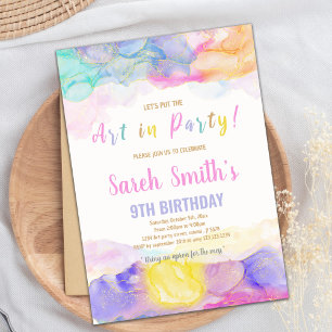 Color del arcoiris Paint Invitación de cumpleaños