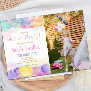 Color del arcoiris Paint Invitaciones de cumpleaño
