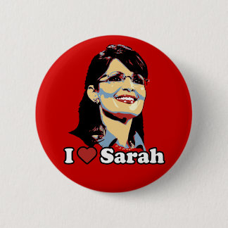 Color del botón de Sarah Palin del corazón I