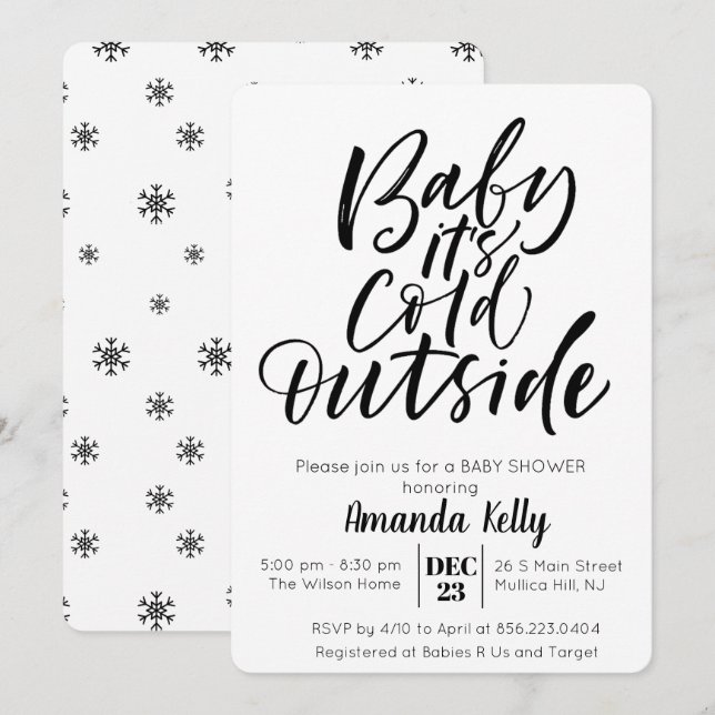 COLOR del CAMBIO - invitación moderna de Baby (Anverso / Reverso)