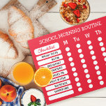 Color del Personalizado del Bloc de notas de la li<br><div class="desc">Personalizar con la rutina matutina de su hijo. Cambie el color de fondo para que se adapte a sus gustos. Para los niños, se puede usar pegatinas estrellas para marcar cada círculo a medida que se acostumbren a su rutina matutina. Negrita todos los textos de mayúsculas son fáciles de leer...</div>