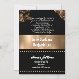 color dorado invitación a la boda floral