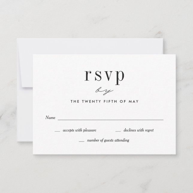 Color editable de la tarjeta RSVP de nuestra boda  (Anverso)