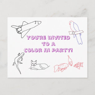 Color en invitaciones de fiesta de cumpleaños, tar
