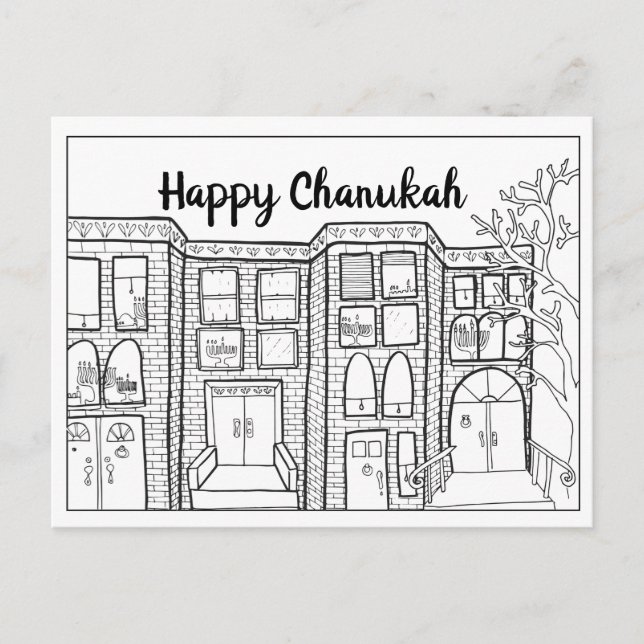 Color-en las postales de Chanukah (Anverso)