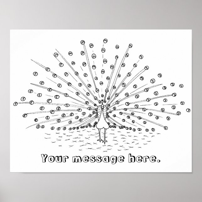 Color en los Posters de color de dibujos de pavo r (Frente)