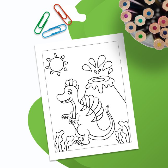 Color Me Baby Spinosaurus | Tarjetas de actividad (Subido por el creador)