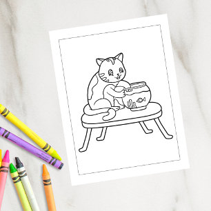 Color Me Cat and Fishbowl   Tarjetas de Actividad 