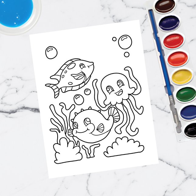 Color Me Fish & Squid | Tarjetas de Actividad para (Subido por el creador)