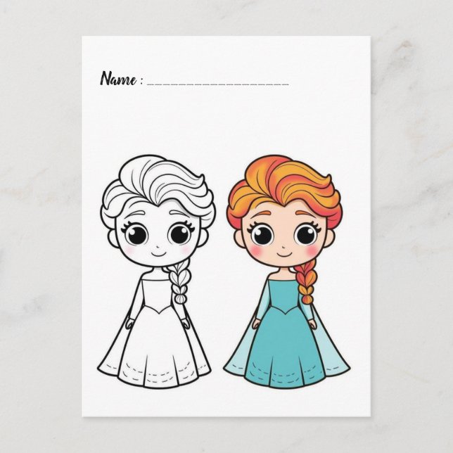Color Me Frozen | Tarjetas de Actividades para Niñ (Anverso)