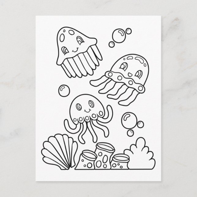Color Me Jellyfish | Tarjetas de Actividad para Ni (Anverso)