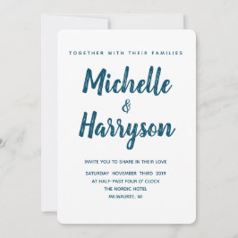 Color mínimo | Azul | Invitación a la boda