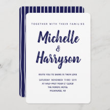Color mínimo | Azul marino | Invitación a la boda