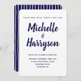 Color mínimo | Azul marino | Invitación a la boda