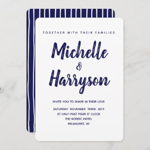 Color mínimo   Azul marino   Invitación a la boda