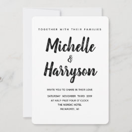 Color mínimo | Negro | Invitación a la boda