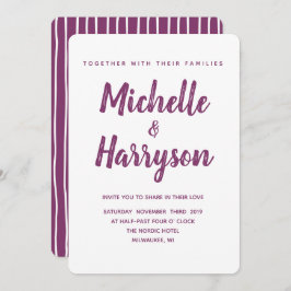Color mínimo | Púrpura | Invitación a la boda