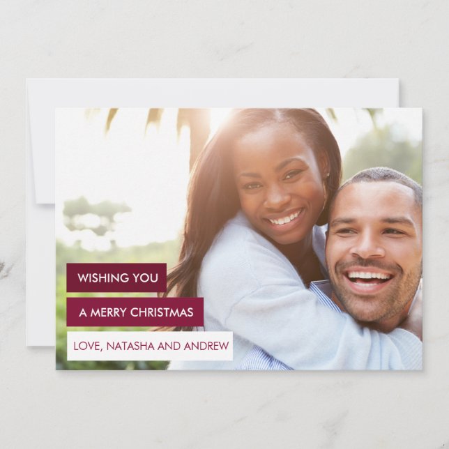 Color moderno bloquea la tarjeta de foto navideña  (Anverso)