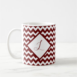 color personalizado chevron monograma taza de café